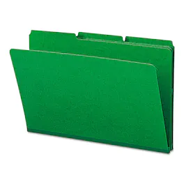 Smead Manufacturing - Expanding Recycled Heavy Pressboard Folders, 1/3-Cut Tabs: Assorted, Legal Size, 1" Expansion, Green, 25/Box