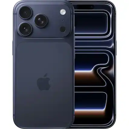 Front. Apple - iPhone 17 Pro 1TB 6.3" 5G Fully Unlocked, Deep Blue - Blue.