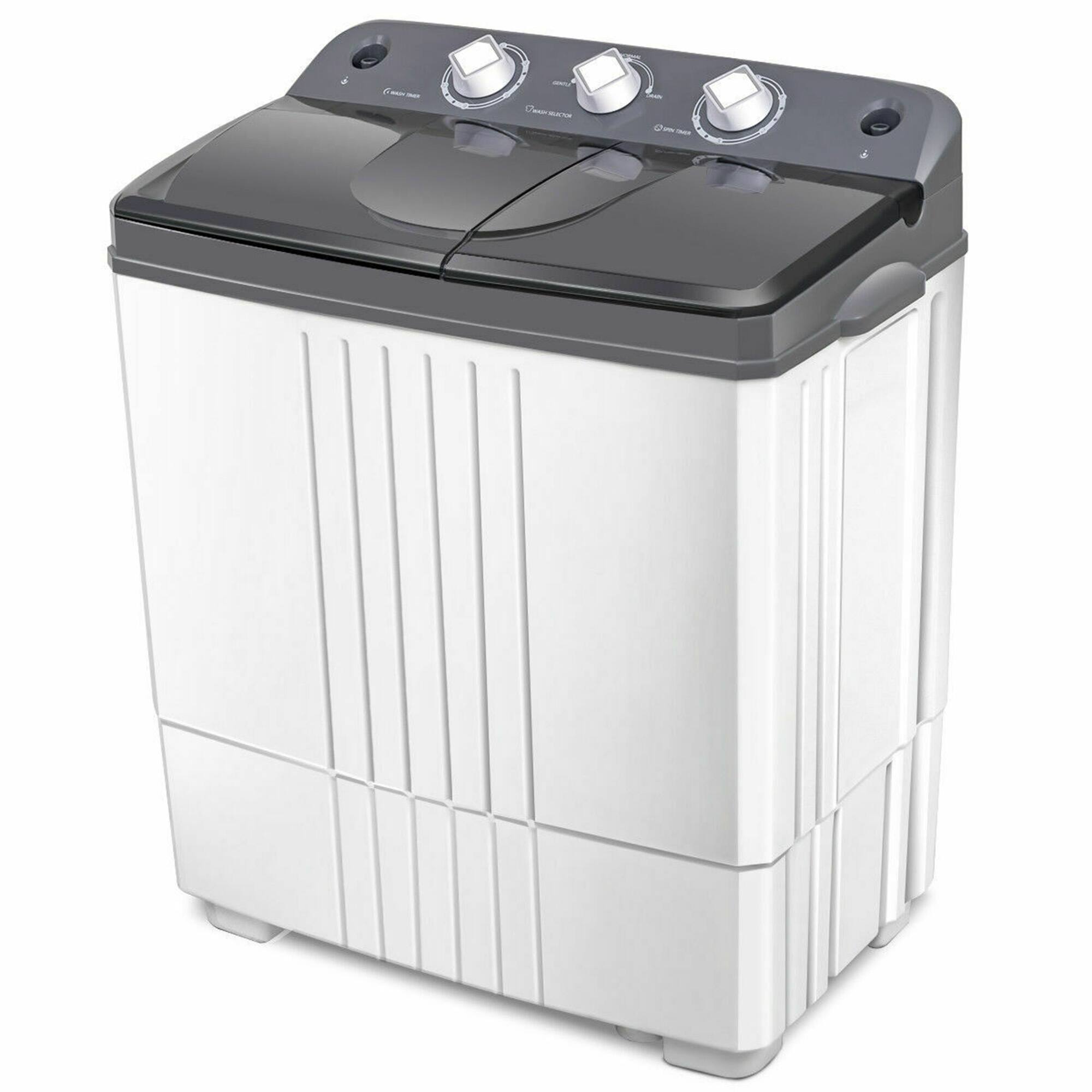 Alt View 2. Gymax - Gymax Portable Washing Machine Compact Twin Tub 20 lbs Capacity Washer Spinner - Grey,White.