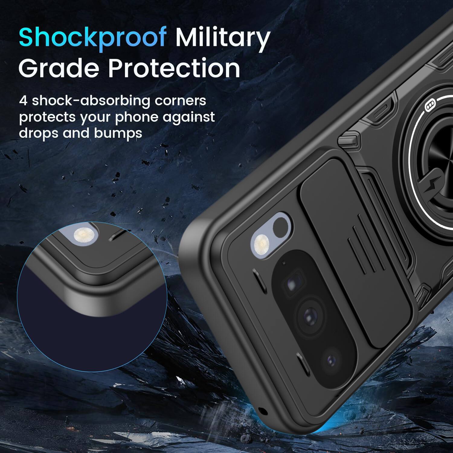 Shockproof Military Grade Protection

4 shock-absorbing corners protects your phone against drops and bumps