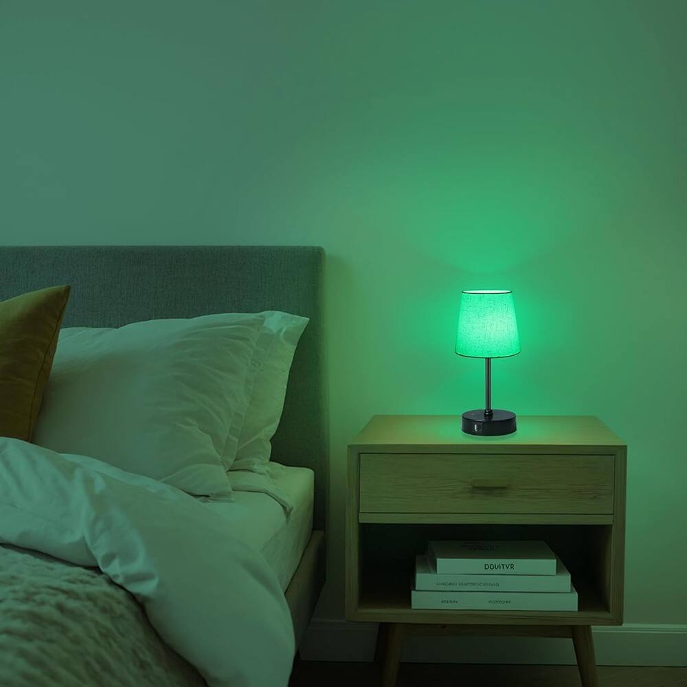 Alt View 2. RTMB - Set of 2 Table Lamps – RGB Dimmable Touch Lights with USB Ports.