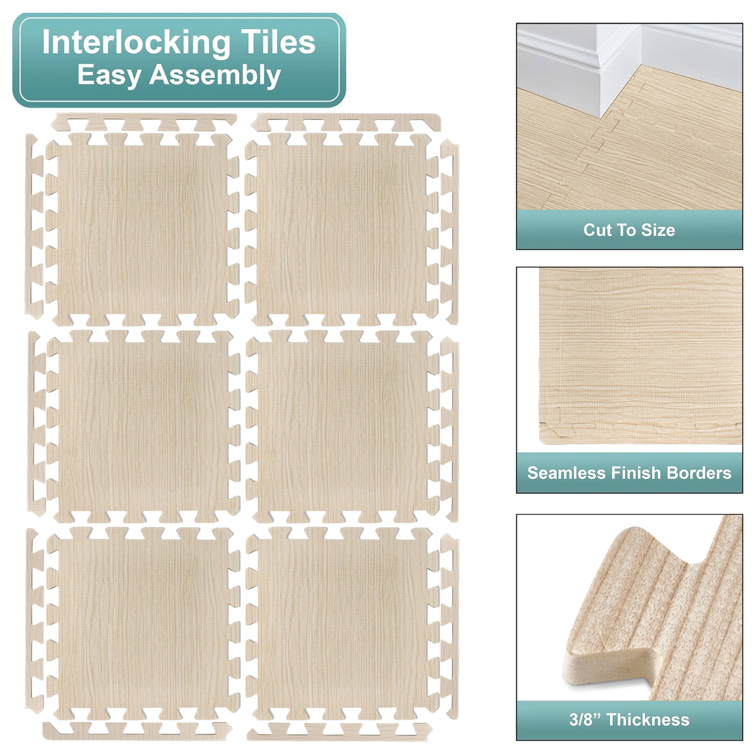Interlocking Tiles  
Easy Assembly  

Cut To Size  

Seamless Finish Borders  

3/8" Thickness