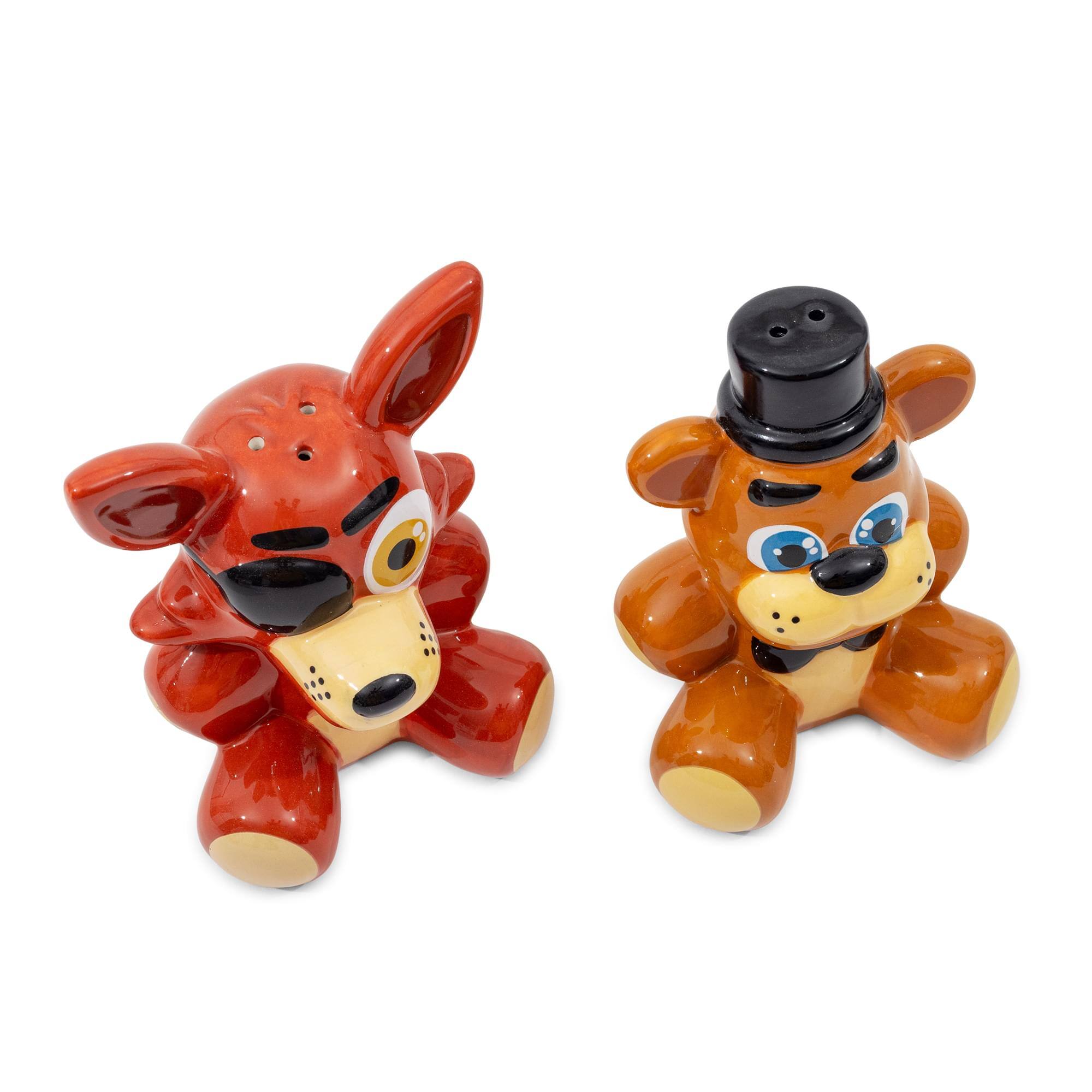 Alt View 1. Silver Buffalo - Five Nights At Freddy's Freddy and Foxy Ceramic Salt and Pepper Shaker Set - Brown.