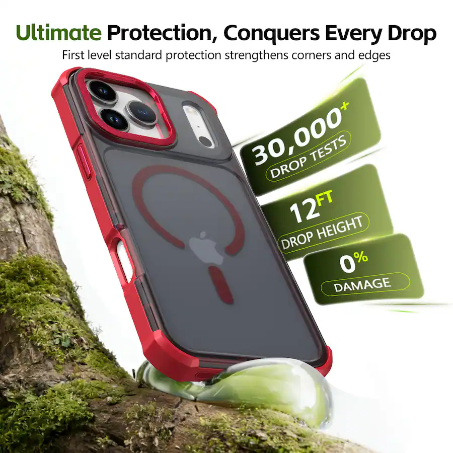 Matte Red Magnets UUCOVER Magnetic Matte Case for Apple iPhone 18 Pro Max, Compatible ...
