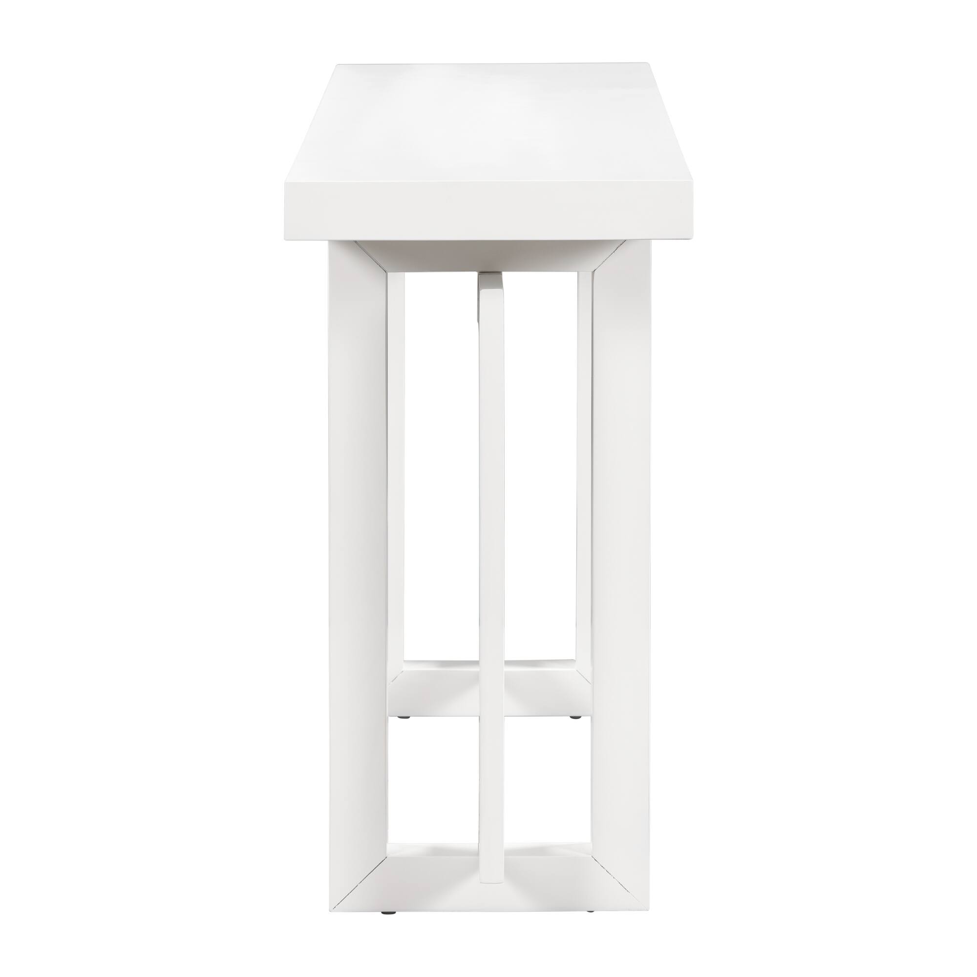 Alt View 1. Whisen - 59.1-Inch Console Table, Extra Long Entryway Table with Solid Pine Wood Legs-White - White.