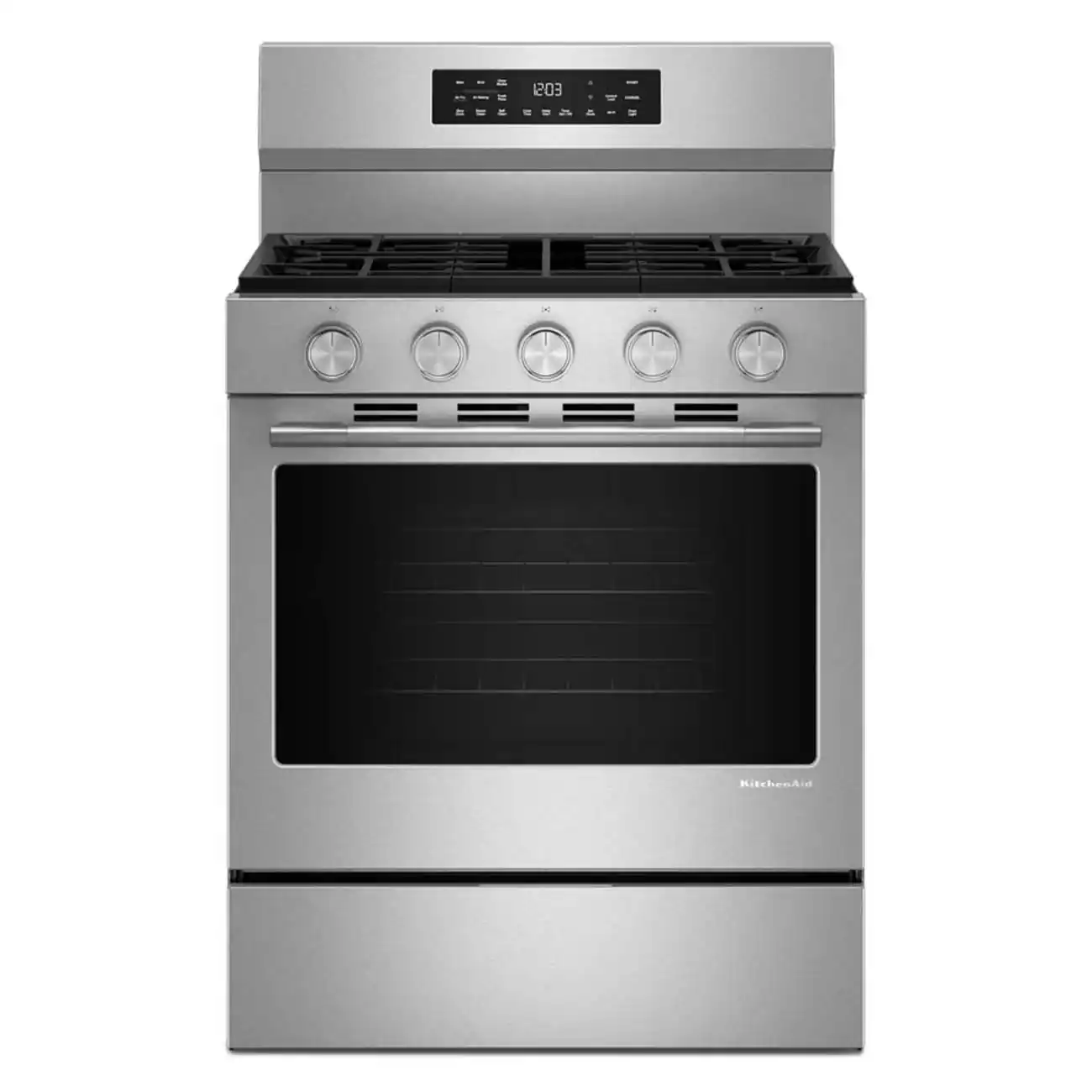 KitchenAid - 5.0 Cu. Ft. Smart Freestanding Gas Range with Convection Cooking Modes - PrintShield™ Stainless Finish