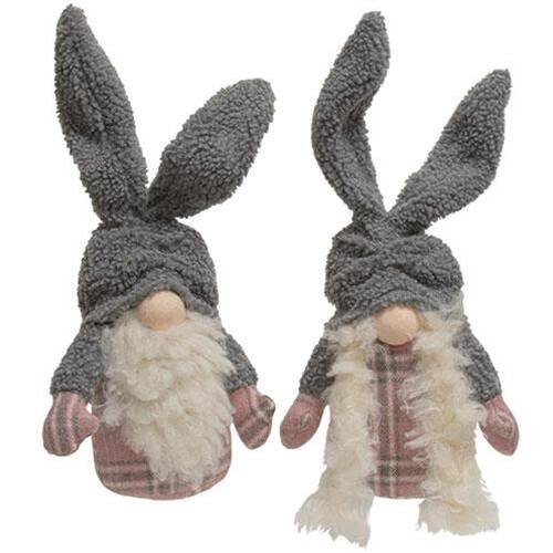 Front. BreeBe - *Mr. & Mrs. Cozy Plaid Bunny Gnome 2 Asstd. - Multi.