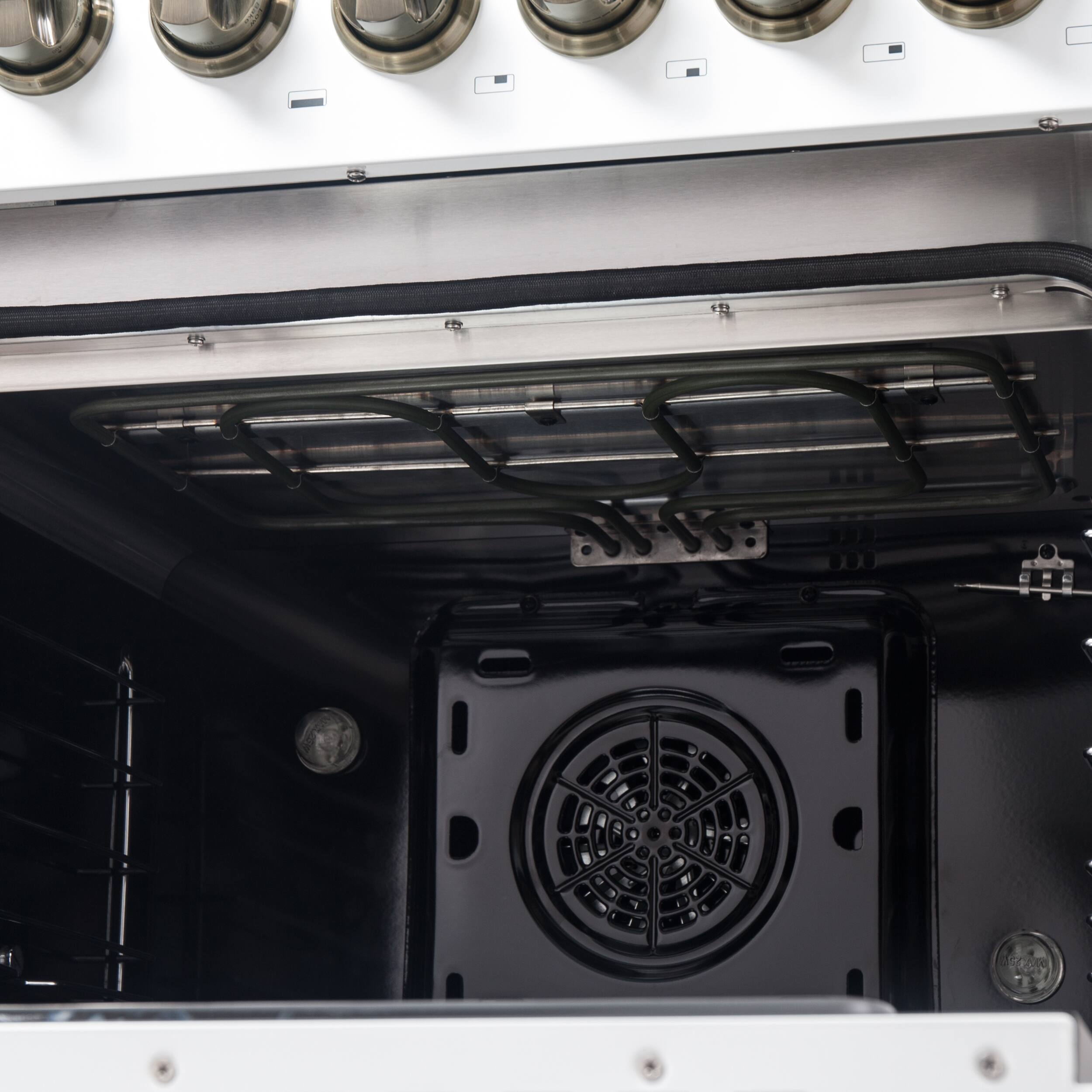 Alt View 11. Forno Appliances - Galiano 6.58 Cu. Ft. Freestanding Dual Fuel True Convection Range - White.