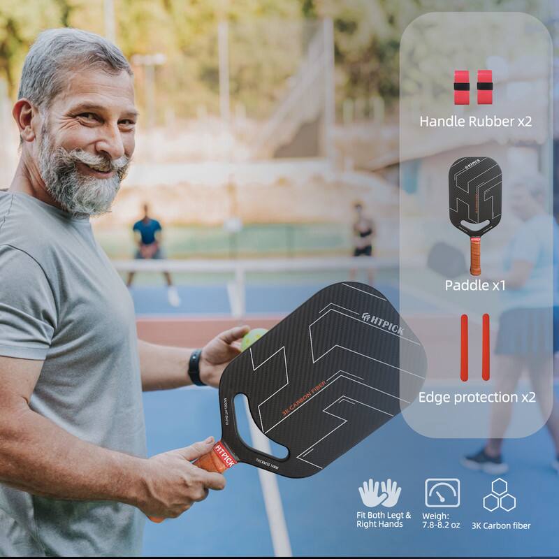 - Handle Rubber x2
- Paddle x1
- Edge protection x2
- Fit Both Left & Right Hands
- Weight: 7.8-8.2 oz
- 3K Carbon fiber