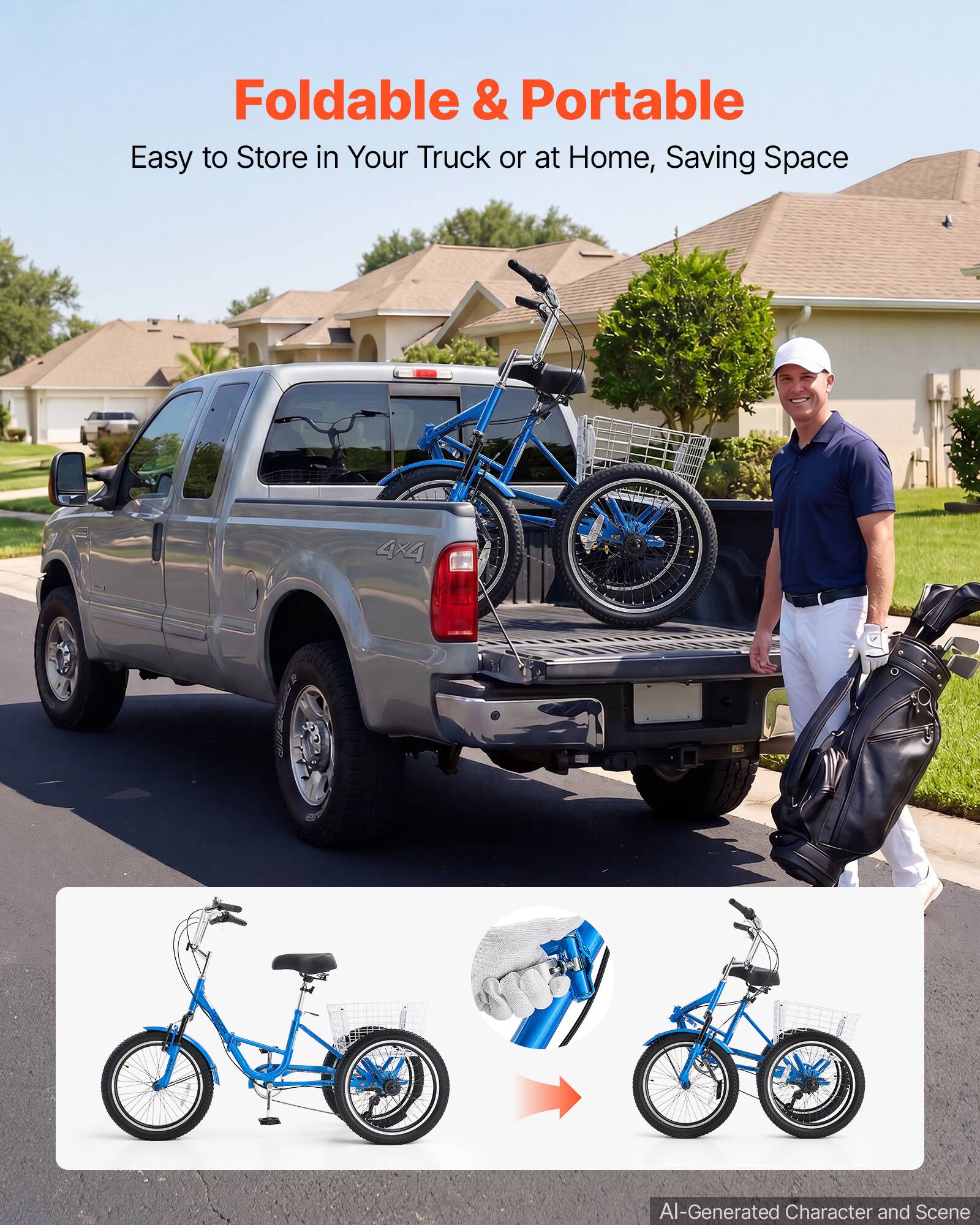 Foldable & Portable  
Easy to Store in Your Truck or at Home, Saving Space  

4x4  

AI-Generated Character and Scene