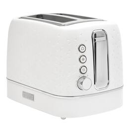 Haden - Starbeck 2 Slice Wide Slot Stainless Steel Toaster, White & Chrome - Bright White / Chrome