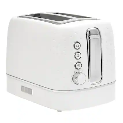 Front. Haden - Haden Starbeck 2 Slice Wide Slot Stainless Steel Toaster, White & Chrome - Bright White / Chrome.