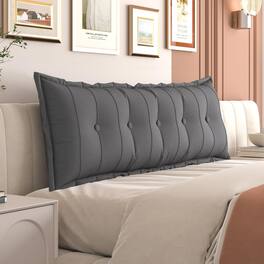 wowmax - Queen Headboard Pillow Decorative Back Pillow for Couch & Bed - Gray