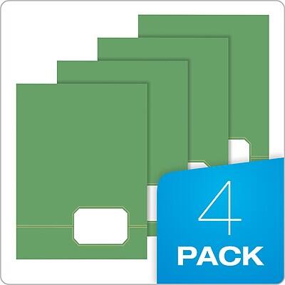 Alt View 4. Oxford - Oxford Monogram Executive 2-Pocket Presentation Folders, Light Green/Gold, 4/Pack (OXF 04164) - Light Green/Gold.