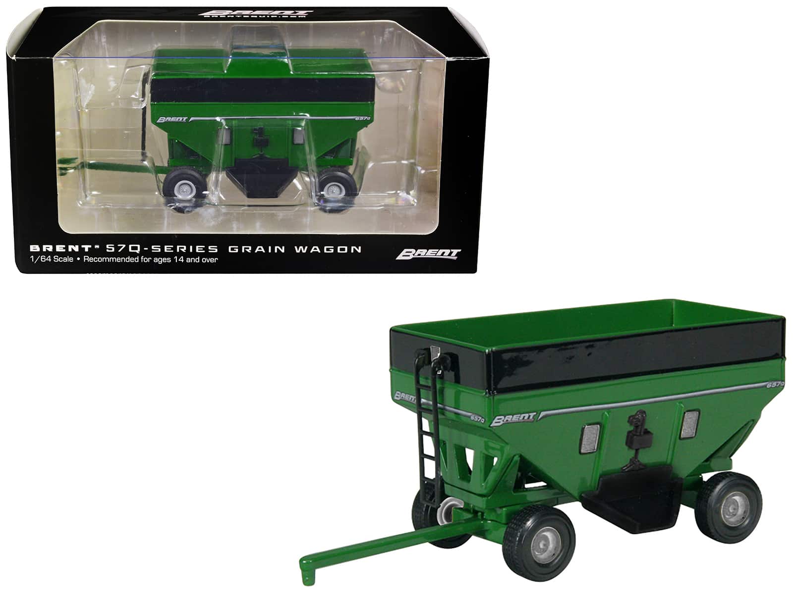 SpecCast Collectibles - Brent 657Q Grain Train Wagon Green 1/64 Diecast Model by SpecCast
