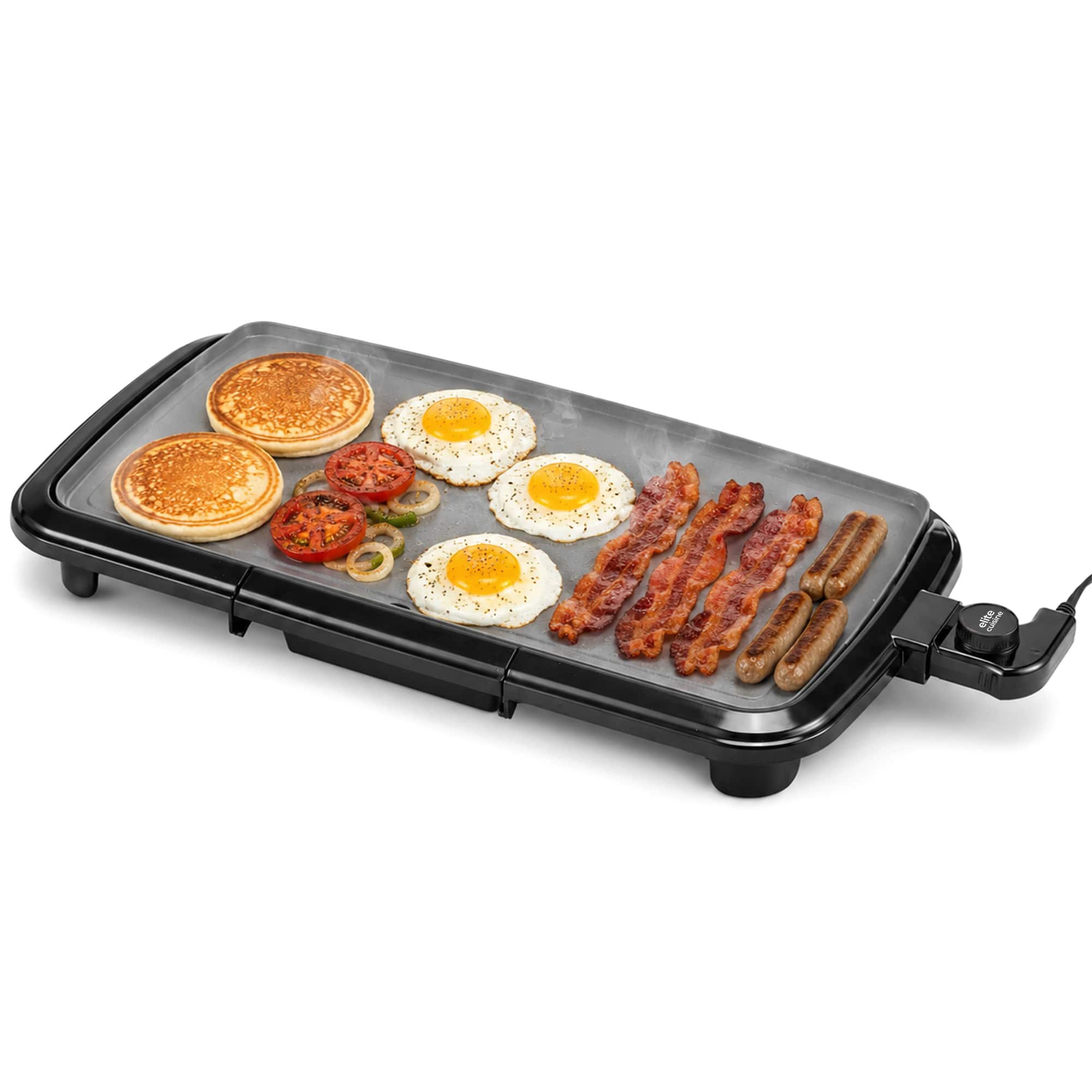 Elite Cuisine - EGRL0052 10" X 20" Ceralast Ceramic Non-Stick Electric Griddle - Gray