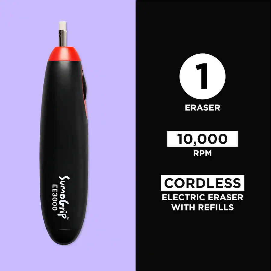 Removable Torque Marks Sakura EE 3000 SumoGrip Electric Eraser Kit, Cordless, Black - Best Buy