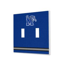 Keyscaper - Memphis Tigers Stripe Design Double Toggle Lightswitch Plate - Multicolor