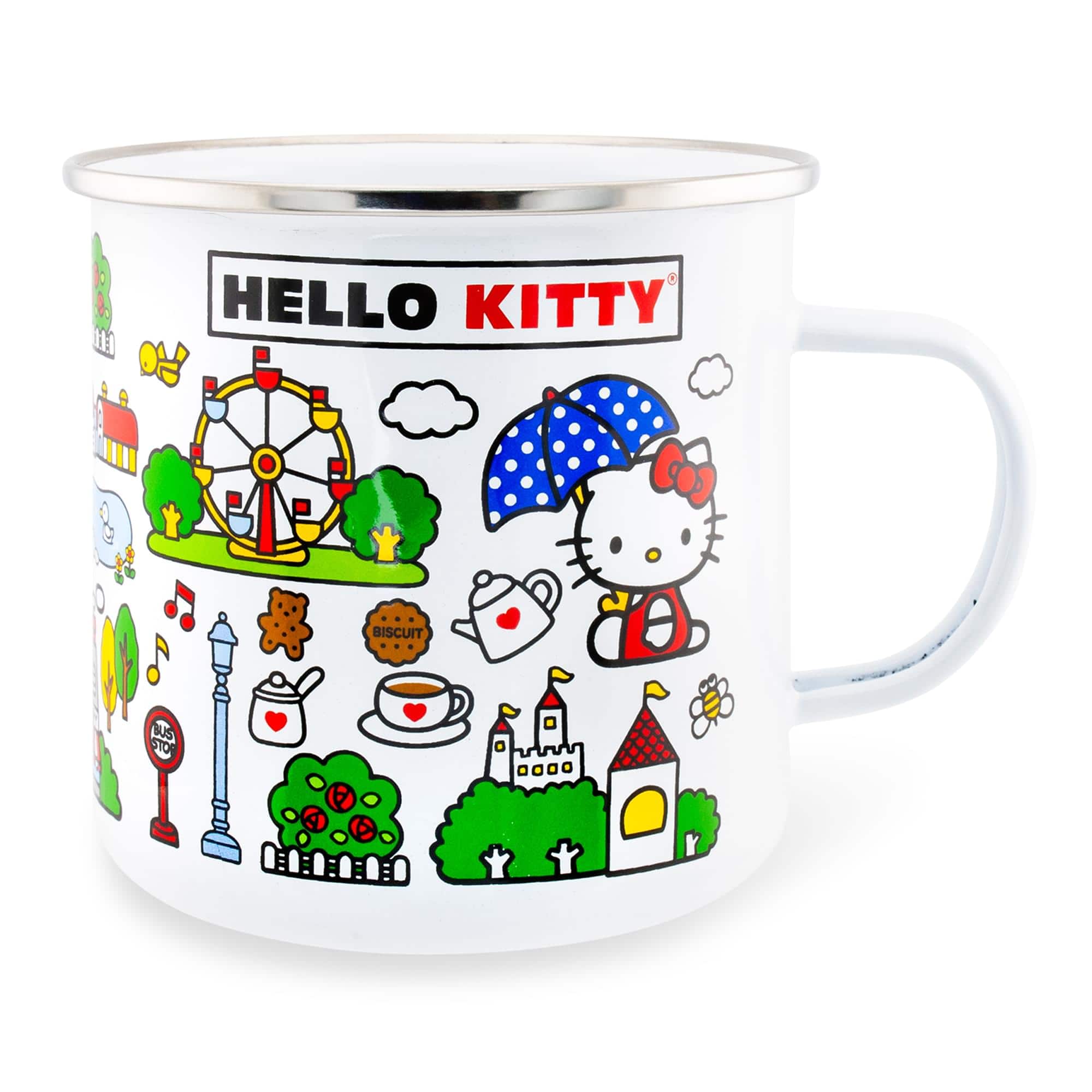Silver Buffalo - Sanrio Hello Kitty Destination Town Enamel Camper Mug | Holds 21 Ounces - Red price history on PriceWatchPro
