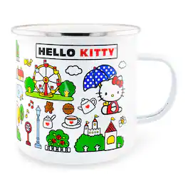 Silver Buffalo - Sanrio Hello Kitty Destination Town Enamel Camper Mug | Holds 21 Ounces - Red