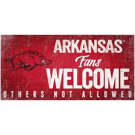 Fan Creations - Arkansas Razorbacks 6" x 12" Fans Welcome Sign - Multicolor