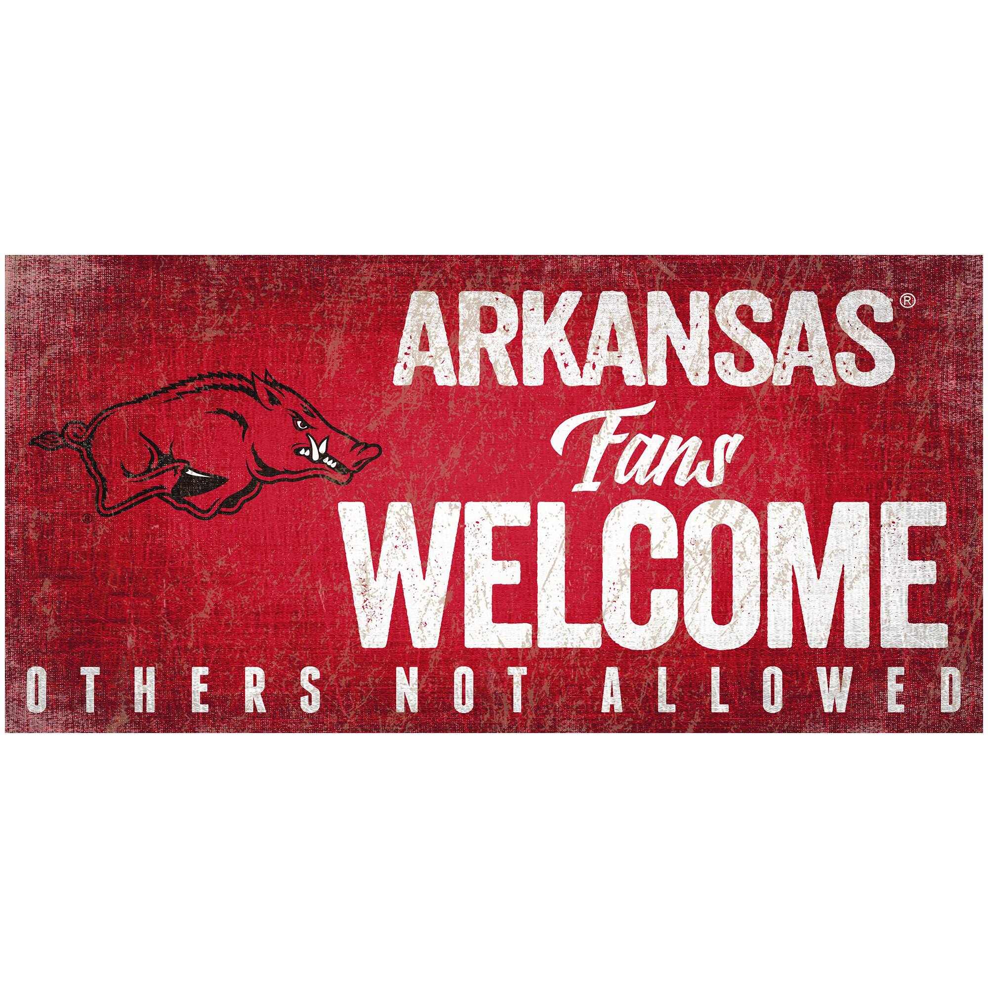 Arkansas Razorbacks 6" x 12" Fans Welcome Sign