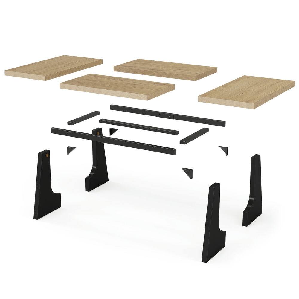 Alt View 1. Kadyn - Kadyn Study Writing Desk, Computer Desk,70" Executive Desk, Modern Computer Office Desk Workstation,Oak - Oak.