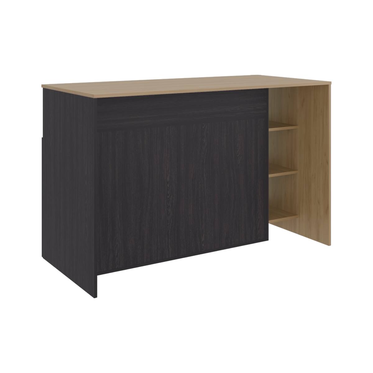 Alt View 4. Loheer - Loheer 55 Inch Kitchen Island with Storage Cabinet and Open Shelves - Multi.