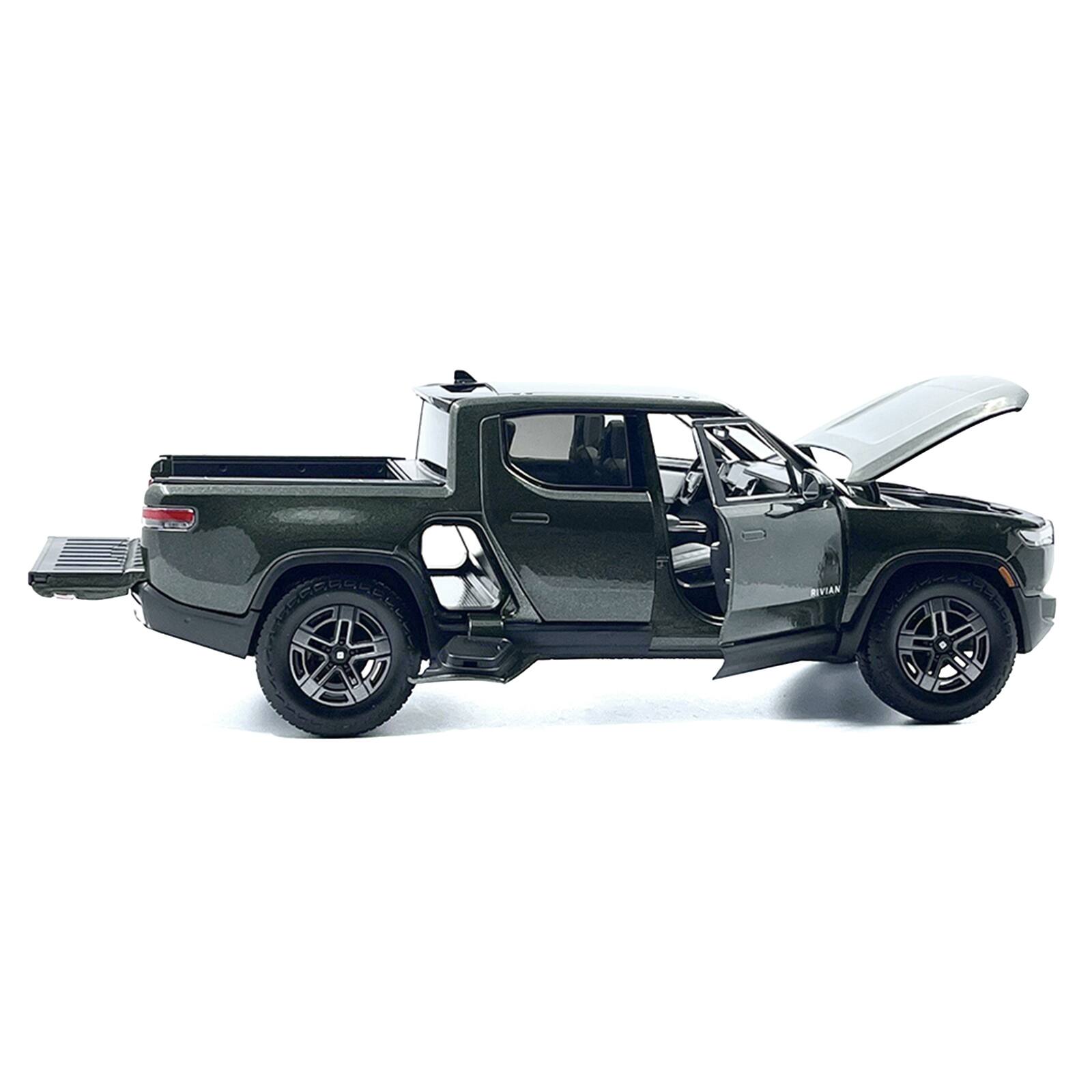 Alt View 3. Maisto - Rivian R1T Pickup Truck Dark Green Metallic with Sunroof "Special Edition" Series 1/18 Diecast Model Car by Maisto.