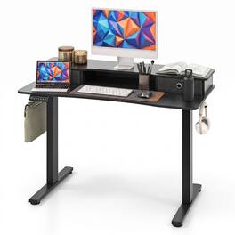 WELLFOR - 48" Electric Standing Desk with 3 Memory Heights and 2 Drawers, Adjustable Height Sit Stand Home Office Desk - Black