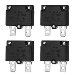 Unique Bargains - 4pcs 18A Push Button Circuit Breaker, 125/250V AC,50V DC, Automatic Reset Thermal Overload Protector for Industrial - Black