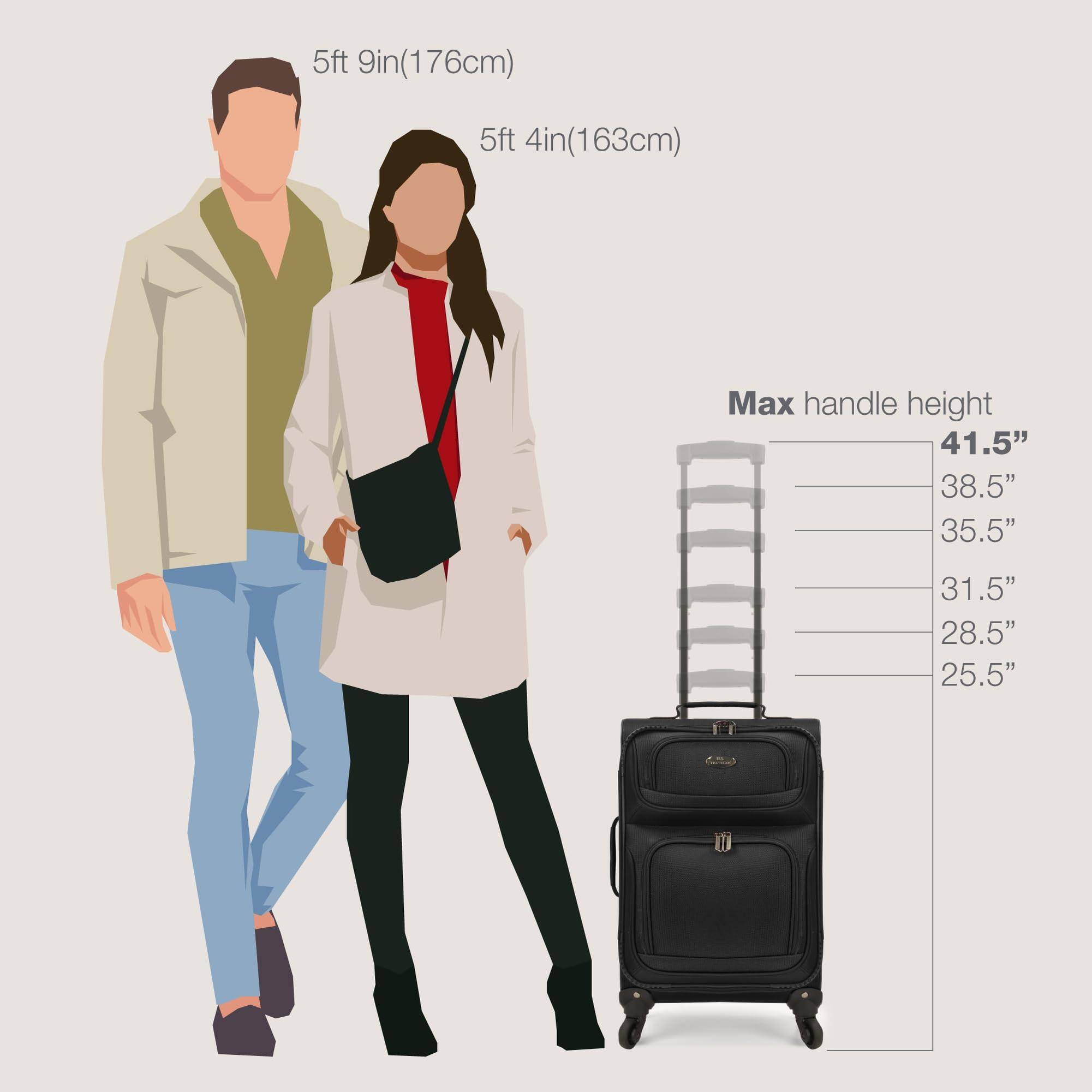 5ft 9in (176cm)  
5ft 4in (163cm)  

Max handle height  
41.5"  
38.5"  
35.5"  
31.5"  
28.5"  
25.5"