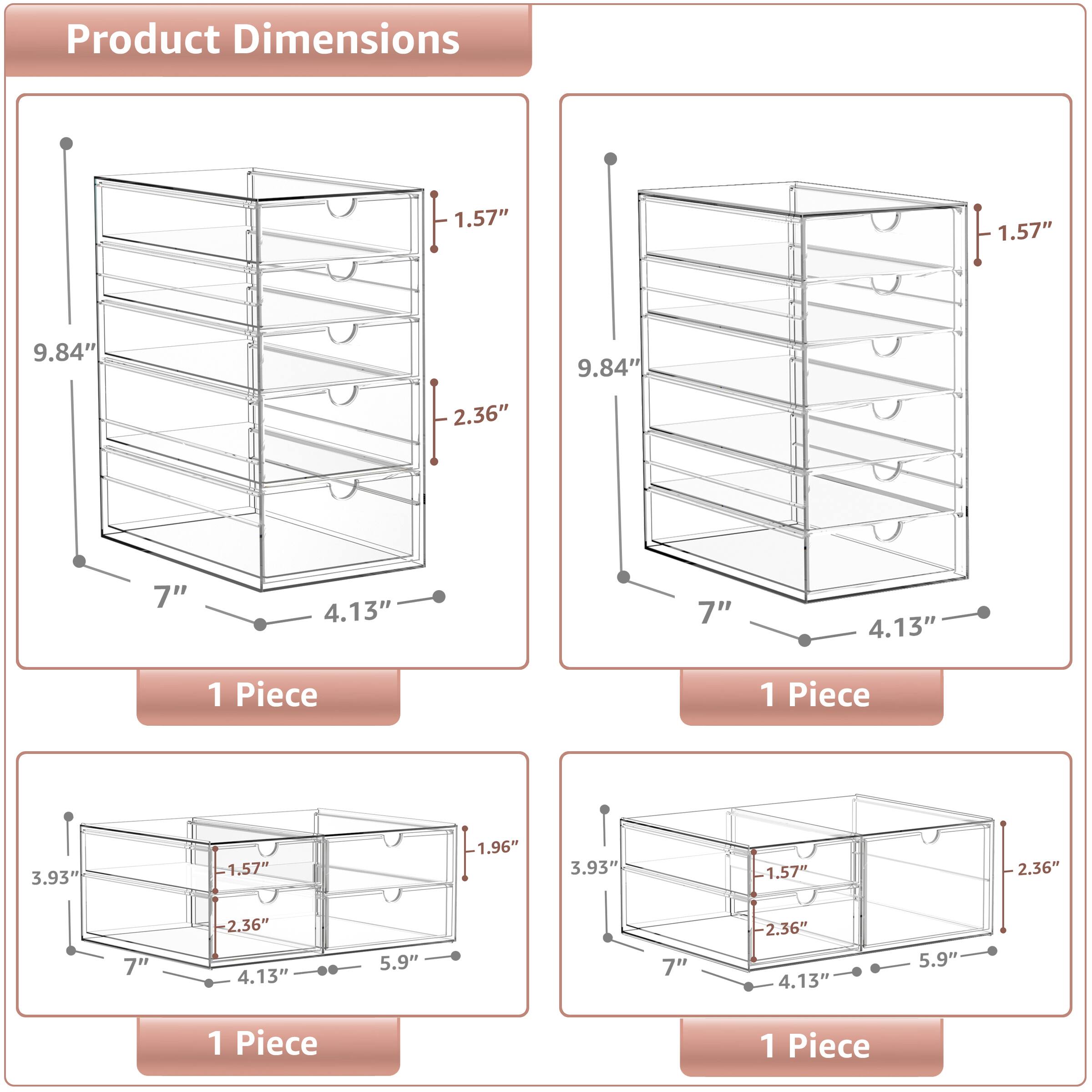 Product Dimensions

1.57" x 1.57" x 9.84" x 9.84" x 2.36" x 7" x 4.13" x 7" x 4.13" x 5.9" x 7" x 2.36" x 4.13" x 5.9" x 1 Piece x 1 Piece x 3.93" x 1.57" x 1.96" x 3.93" x -1.57" x 2.36" x 7" x 2.36" x 4.13" x 5.9" x 7" x -2.36" x 4.13" x 5.9" x 1 Piece x 1 Piece