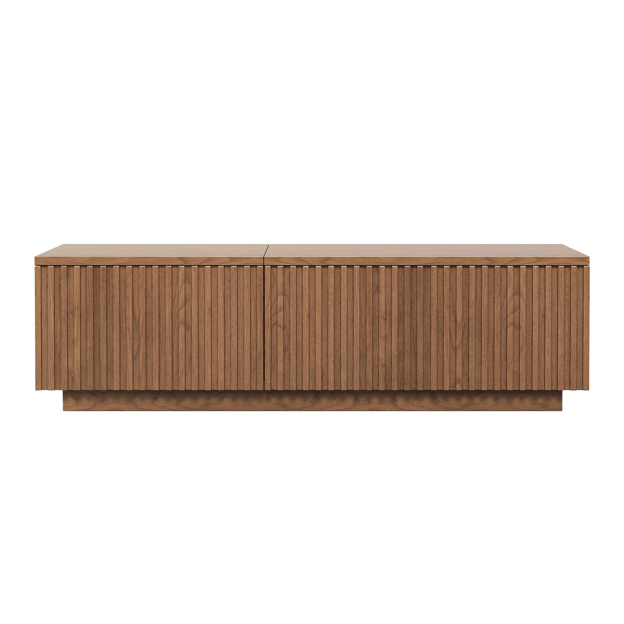 Alt View 5. luck idea - 51.1" Lift-top Coffee Table with Storage Drawers - Walnut Color.