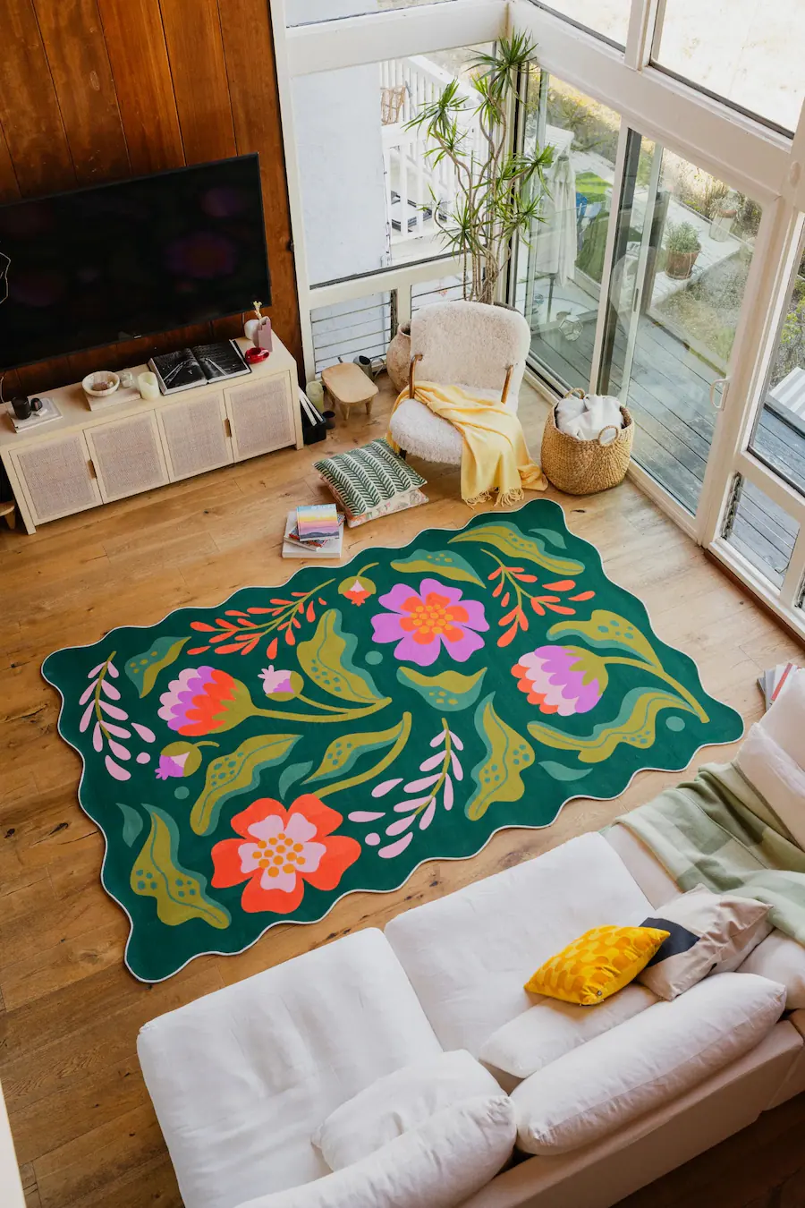 Pull Rug Base Lanyspace 7'x10' Area Rug, Washable Rugs, Non Slip and Tear Resistant ...