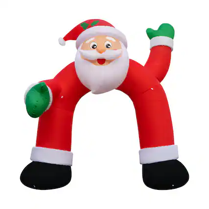 Front. GOOSH Inflatables - GOOSH 8FT Animated Dancing Santa Inflatable with Shaking Arms and LED Lights - Red.