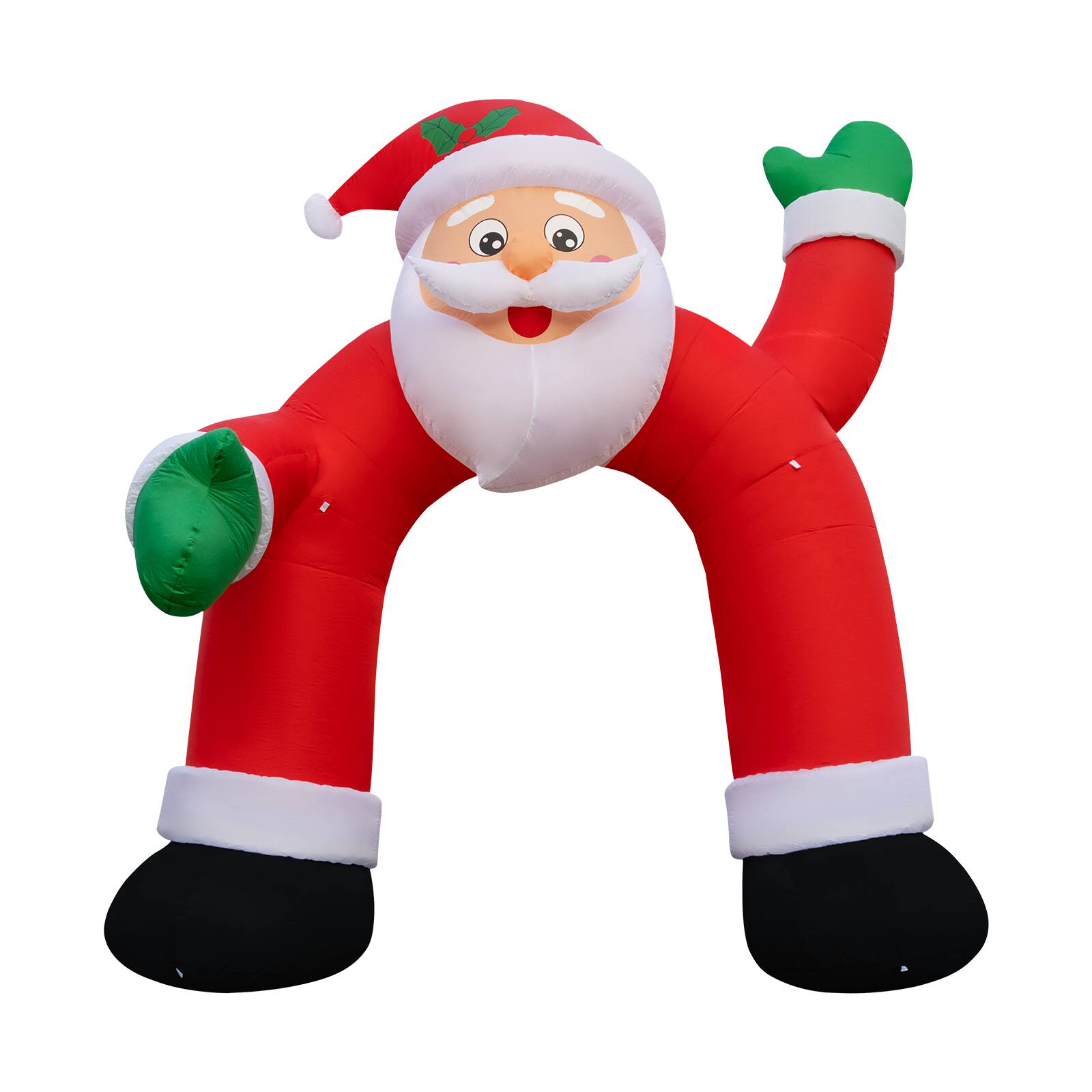 GOOSH Inflatables - GOOSH 8FT Animated Dancing Santa Inflatable with Shaking Arms and LED Lights - Red