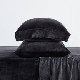 Sweet Home Collection - Ultra Soft Microplush Solid Fleece Sheet Set, King - Black