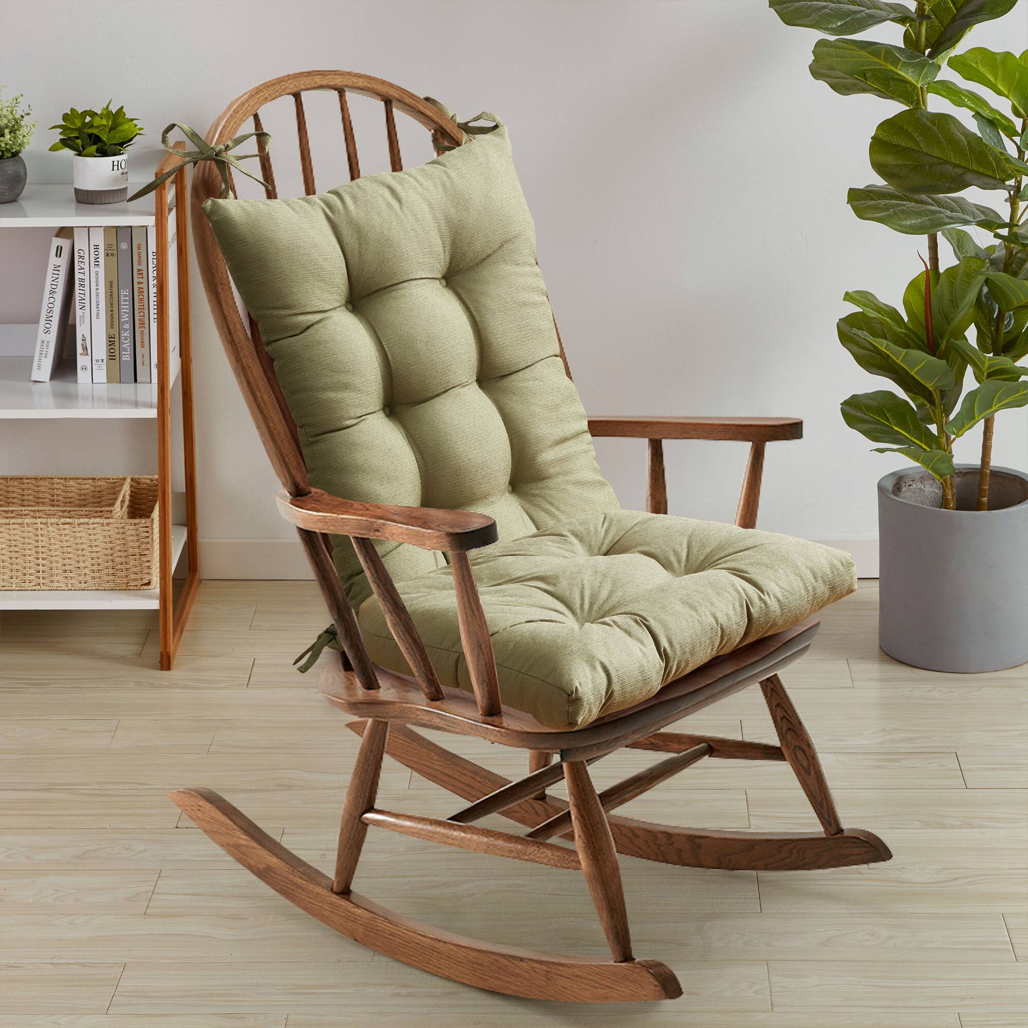 Sweet Home Collection - Rocking Chair Cushion 2 Piece Tufted Non Slip Set of Upper and Lower Cushions - Sage price history on PriceWatchPro