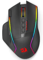 Front. REDRAGON - M915RGB-WL Wireless Gaming Mouse, 16000 DPI, 9 Programmable Buttons, Optical Sensor, RGB Backlit, USB-C Wired/2.4GHz - Black.