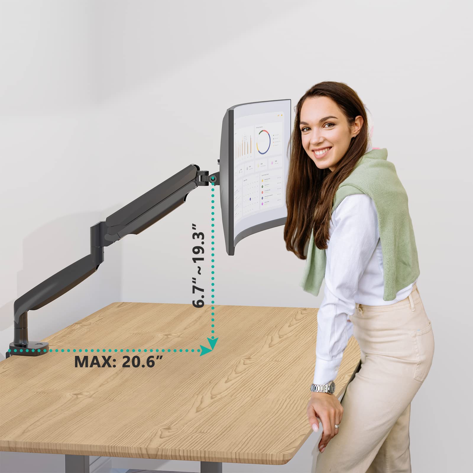MAX: 20.6"  
6.7"~19.3"