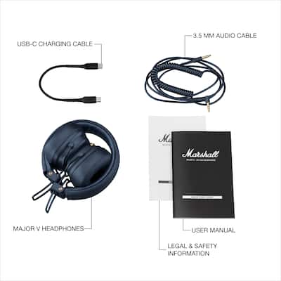 Marshall Major V Wireless On Ear Bluetooth Headphones with Marshall Major V Wireless On Ear Bluetooth Headphones with