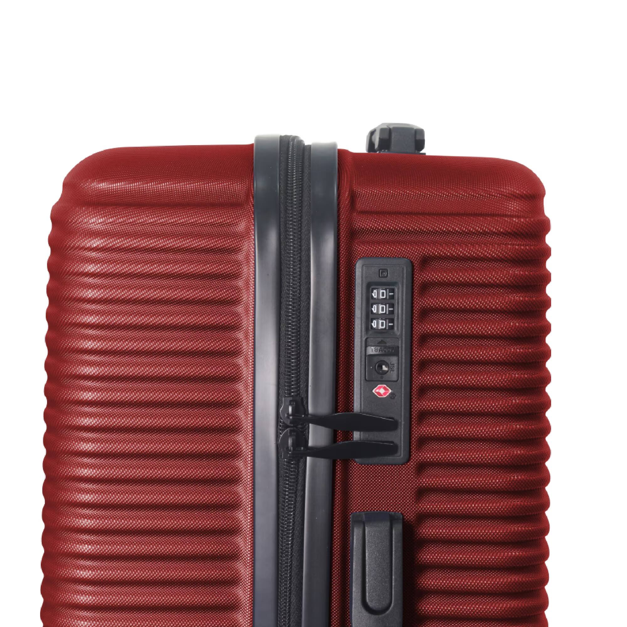 Alt View 7. Bestier - 3-Piece ABS Hardshell Luggage Set (20”/24”/28”) with Spinner Wheels, TSA Lock & Lightweight Design - Wine Red.