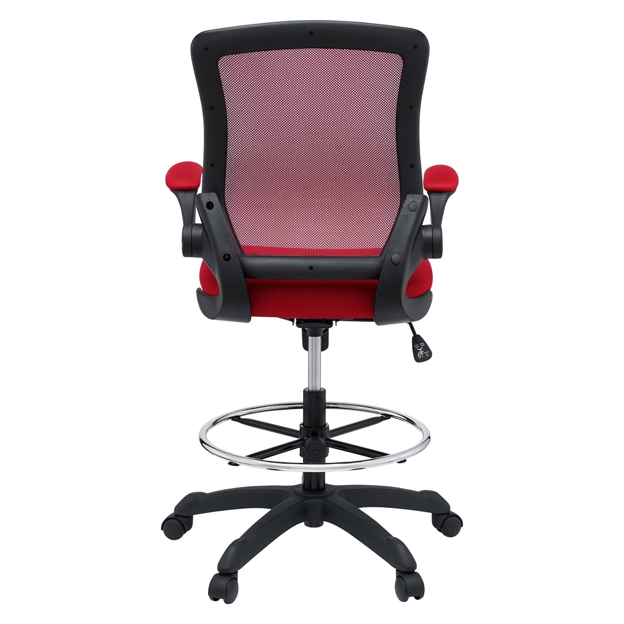 Alt View 6. Modway - Veer Drafting Chair by Modway - Red.