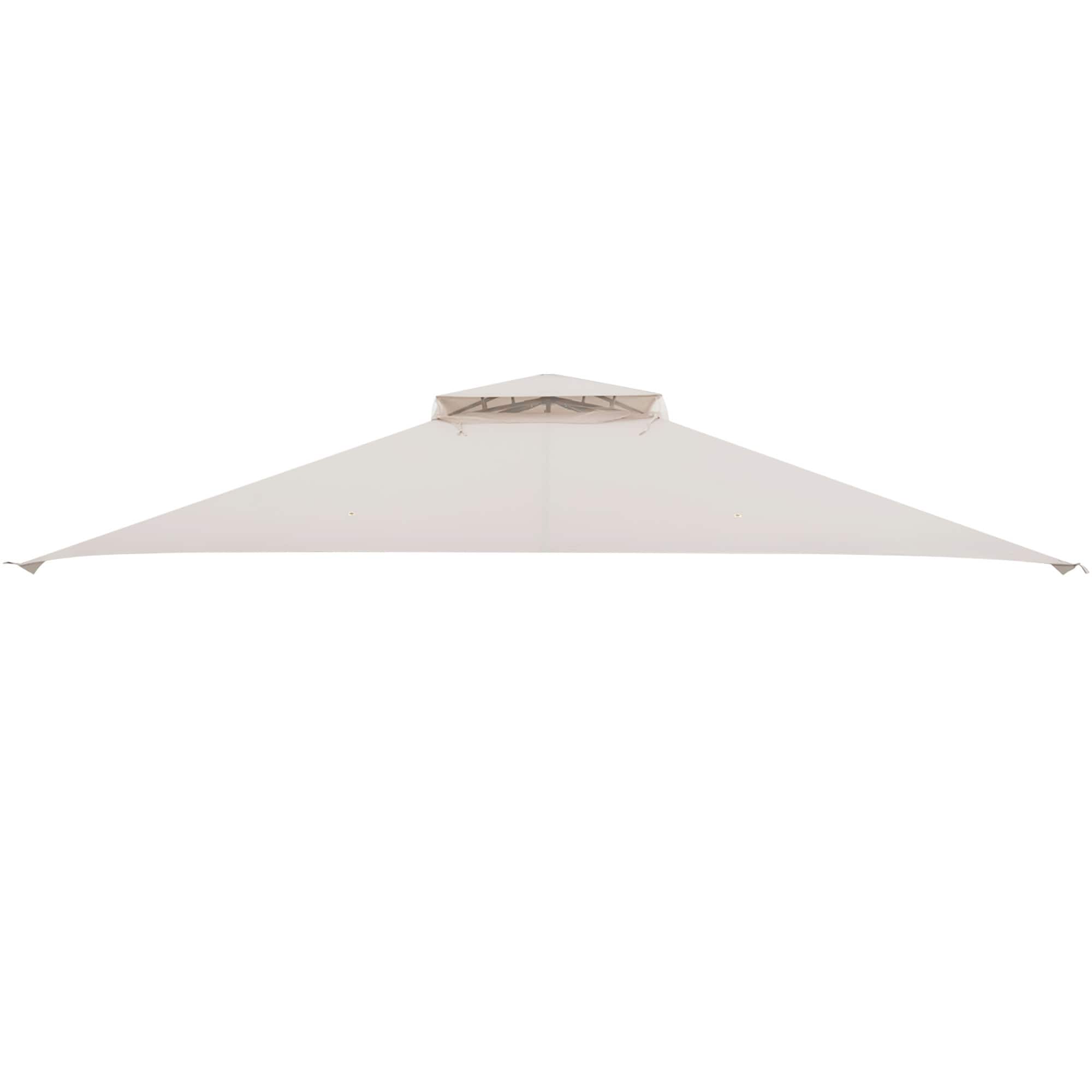 Costway - 10' x 12' Patio Gazebo Replacement Top Cover 2-Tier Canopy CPAI-84 Outdoor - Beige