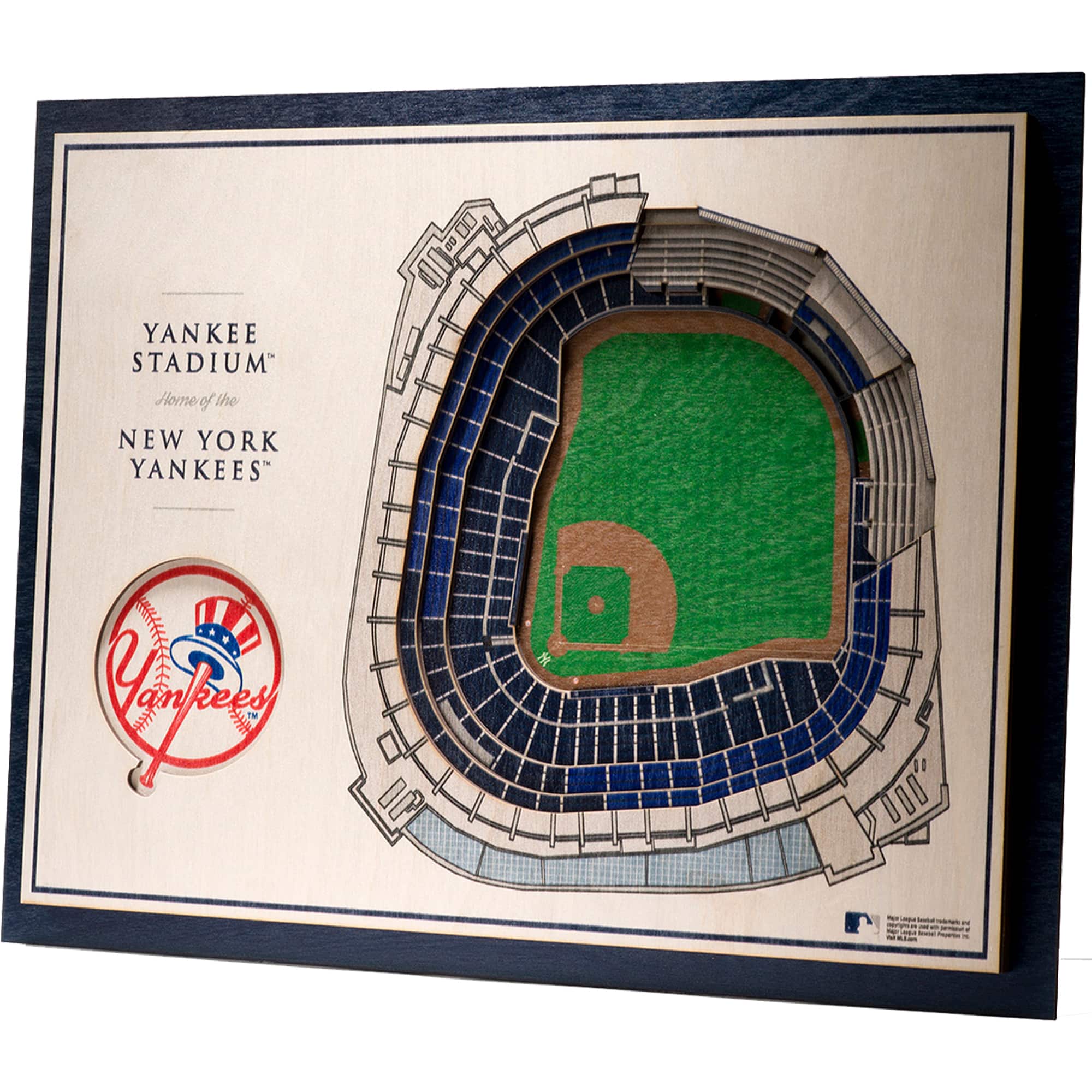 YouTheFan - New York Yankees 17'' x 13'' 5-Layer 3D StadiumViews Wall Art - Brown price history on PriceWatchPro
