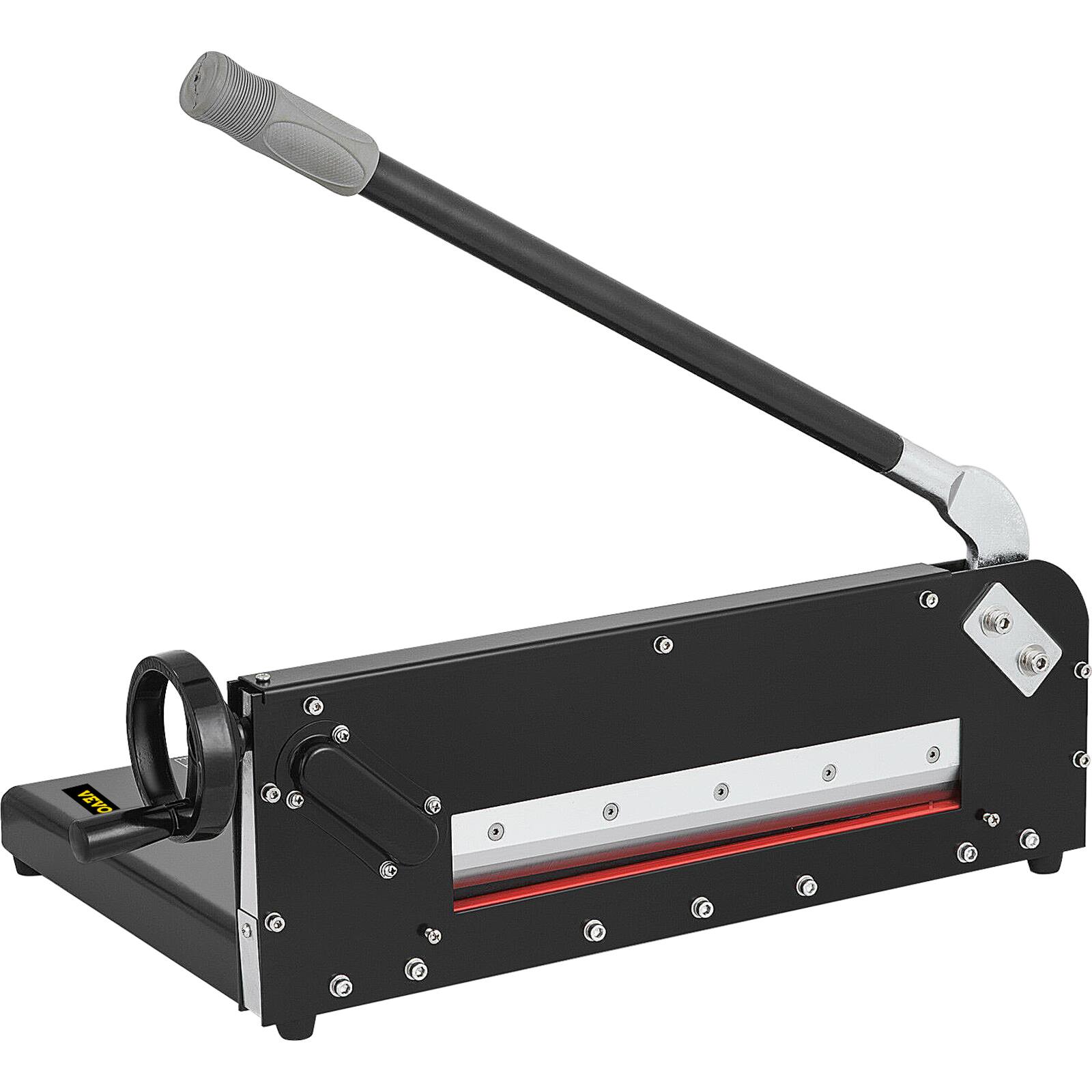 Alt View 5. VEVOR - Paper Cutter 12Inch A4 Commercial Heavy Duty Paper Cutter 300 Sheets 45HRC Hardness Stack Cutter Metal Base Desktop - White + Black.