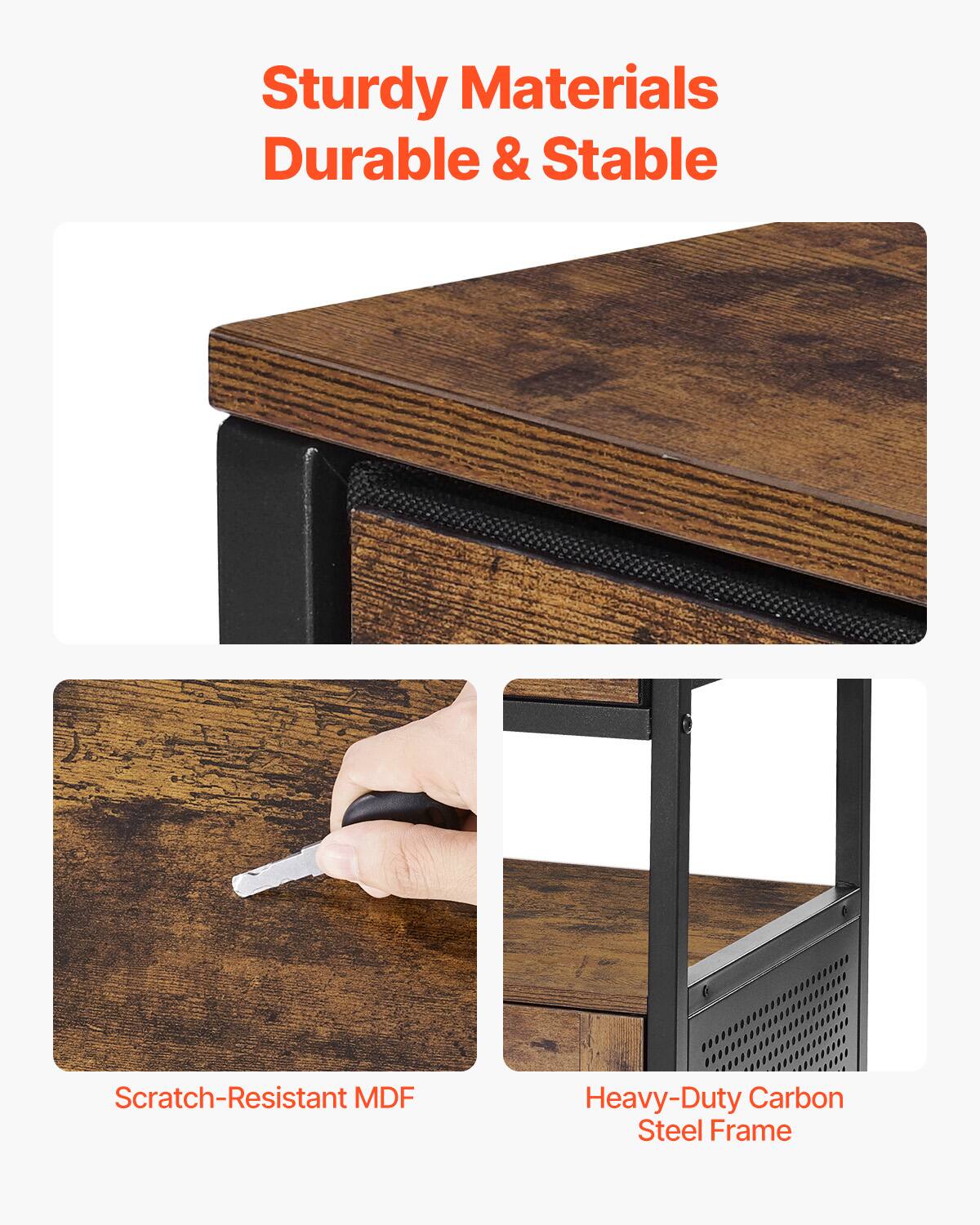 Sturdy Materials  
Durable & Stable  

Scratch-Resistant MDF  

Heavy-Duty Carbon Steel Frame