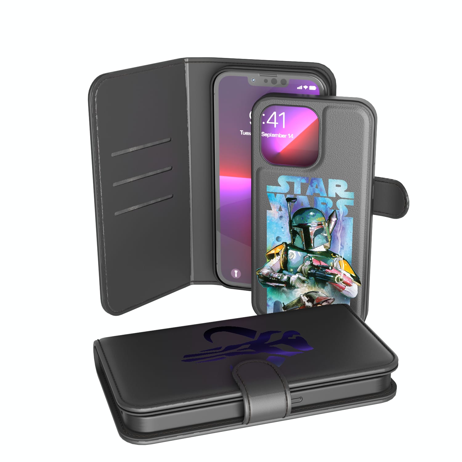 Keyscaper - Star Wars: The Empire Strikes Back Portrait Collage Wallet Phone Case - Apple iPhone XR - Boba Fett