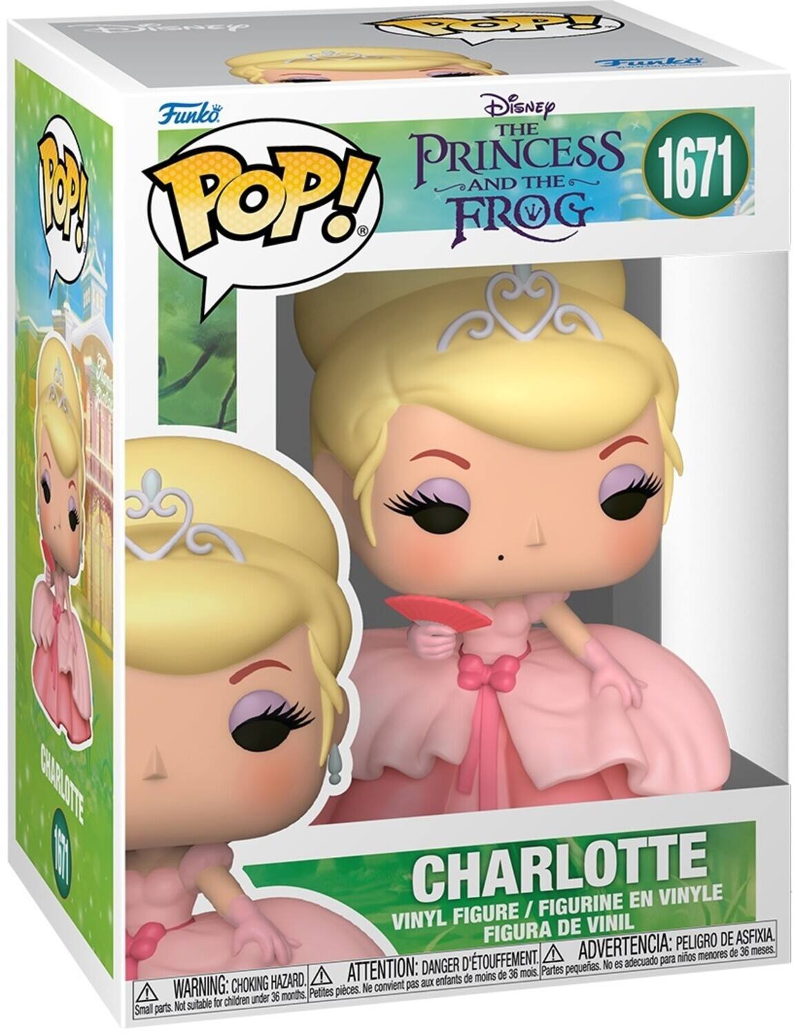 Eoteney COP Tli Funko Disney THE PRINCESS AND THE FROG 1671 POP! R CHARLOTTE FIGURINE EN VINYLE FIGURE / VINYL DE VINIL FIGURA DE VINIL PELIGRO DE ASFIXIA. TOUFFEMENT. ADVERTENCIA: para niños menores de 36 meses. DANGER D'ÉTOUFFEMENT. ATTENTION: enfants de moins de 36 mois. WARNING: CHOKING HAZARD. Ne convient pas aux enfants de moins de 36 mois. Small parts. Not suitable for children under 36 months.